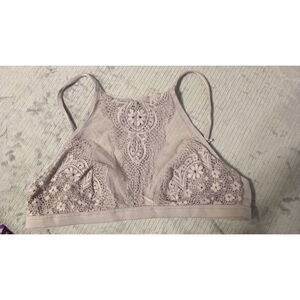 Victoria's Secret size M Gray Lace High Neck Bralette Bra